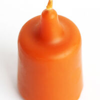 Восковая свеча-столбик оранжевая