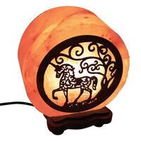 Единорог, соляная лампа с деревянной картинкой