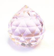 Хрустальный шар 30 мм. Розовый, граненый, подвесной