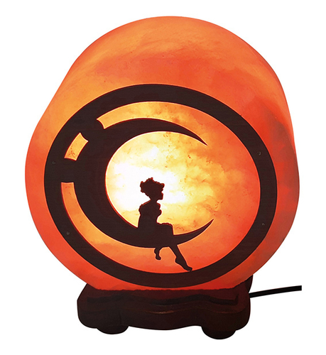 Девушка на Луне, соляная лампа с деревянной картинкой