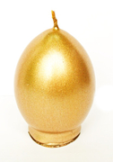 Восковая свеча-яйцо золотая