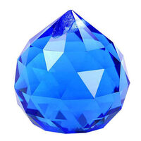Хрустальный шар 50 мм. Синий, граненый, подвесной