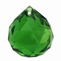 Хрустальный шар 30 мм. Зеленый, граненый, подвесной