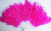 Веер из перьев индейки ярко-розовый