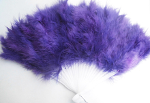 Веер из перьев индейки фиолетовый